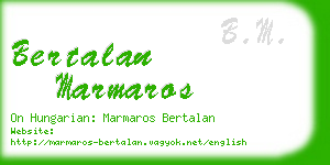 bertalan marmaros business card